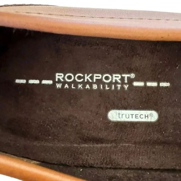 Rockport Men’s Brown Leather Round Toe Penny Loafer Oxford Stylish Shoes SZ 12 - Picture 9 of 16